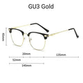 Vintage Browline Glasses UAE | Anti-Blue Light Semi-Rimless Frame – Gold & Silver | Free COD Delivery