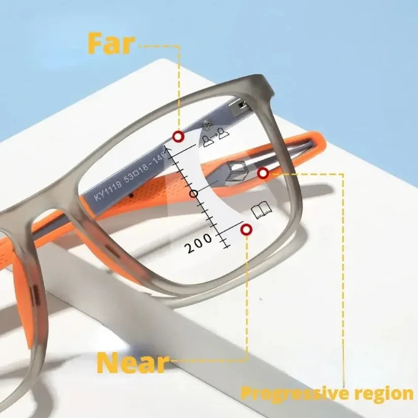 Photochromic Progressive Multifocal Reading Glasses – Transition Sun Lens Anti-Blue Light | Men's UAE