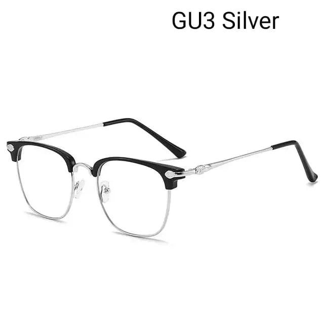 Vintage Browline Glasses UAE | Semi-Rimless Blue Light Frame