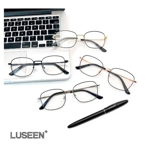 2-in-1 Photochromic Anti-Blue Light Glasses – Transition Sunglasses UV400 Square Metal Frame | Kabayan Merkado UAE