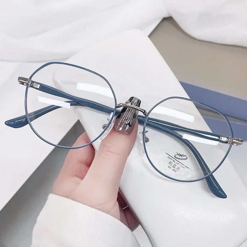 Round Metal Anti-Radiation Glasses | Blue Light Filter Eyewear