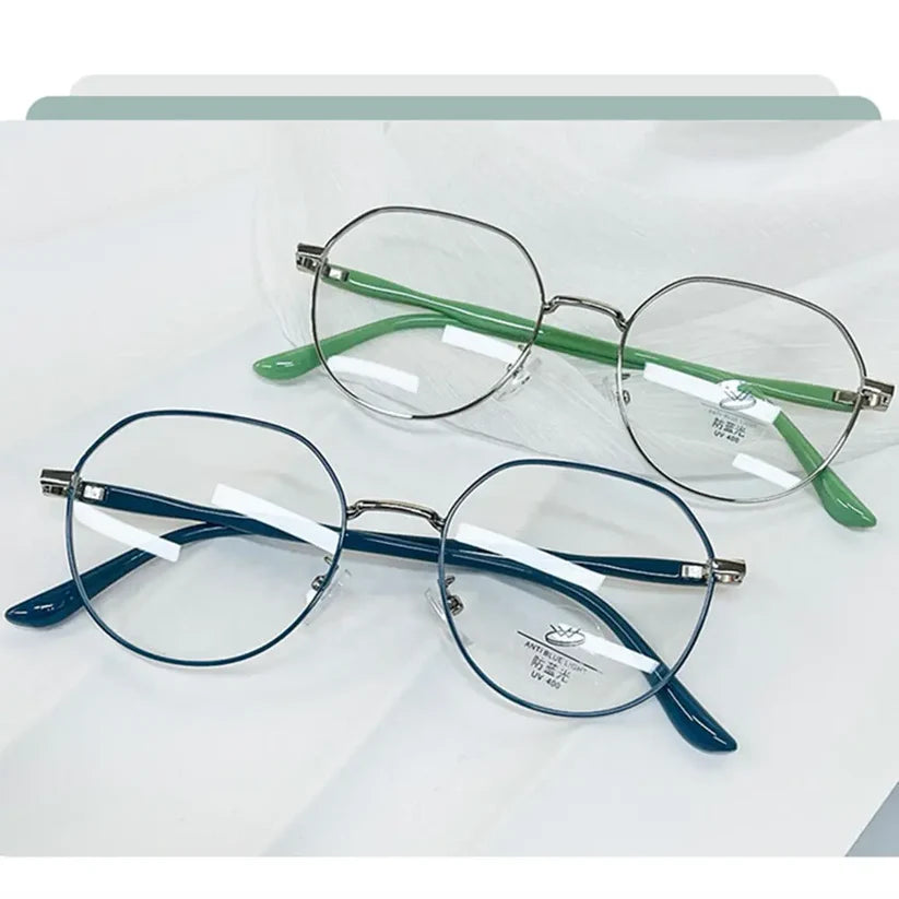 Anti-Radiation Round Metal Frame Glasses – Blue Light Blocking Eyeglasses for Men & Women | Kabayan Merkado UAE