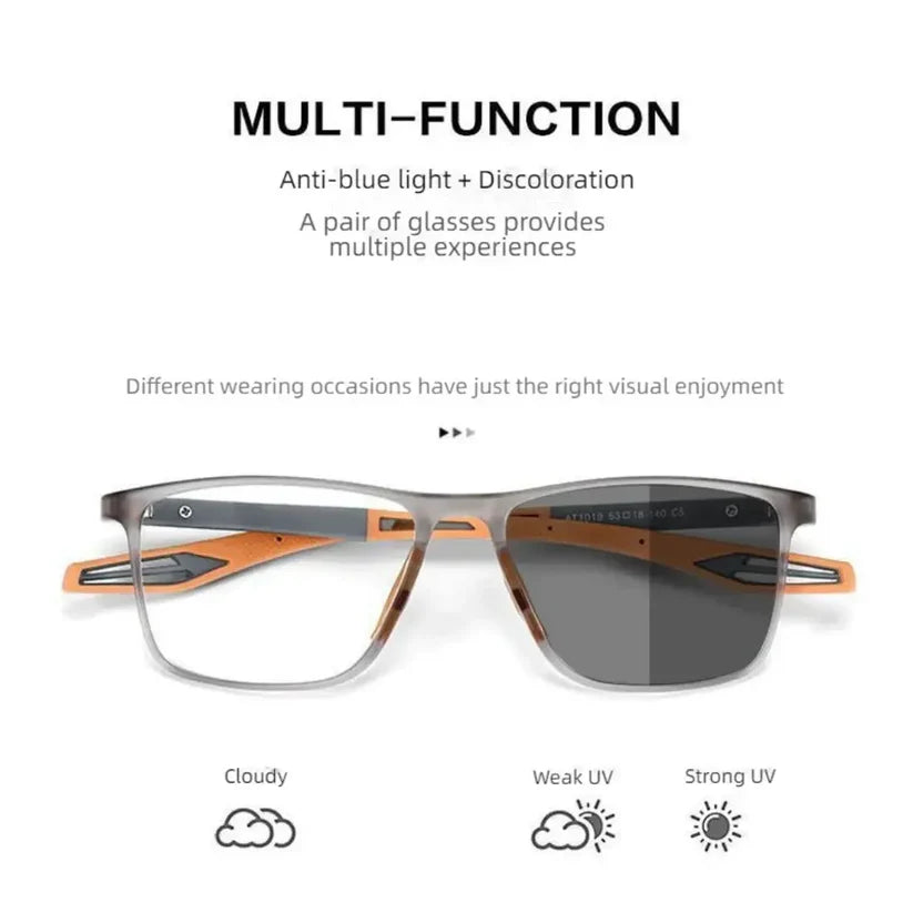 Photochromic Progressive Multifocal Reading Glasses – Transition Sun Lens Anti-Blue Light | Men's UAE