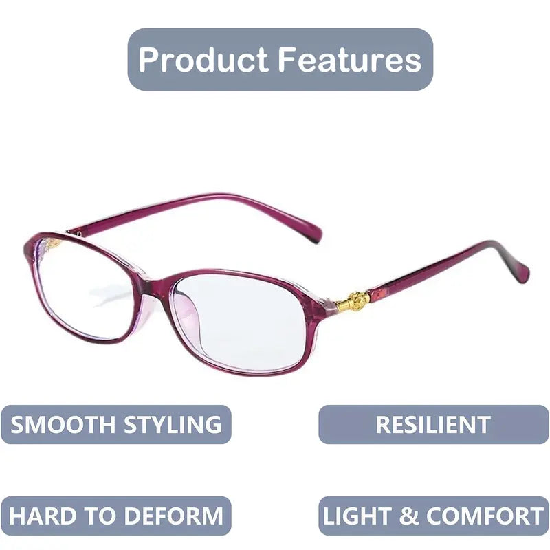 Anti Blue Light Reading Glasses – Unisex Oval Frame Eyeglasses with Gold Accent | UAE Fast Delivery