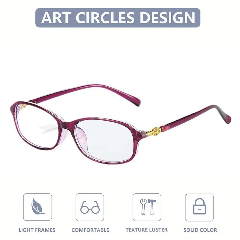 Anti Blue Light Reading Glasses – Unisex Oval Frame Eyeglasses with Gold Accent | UAE Fast Delivery