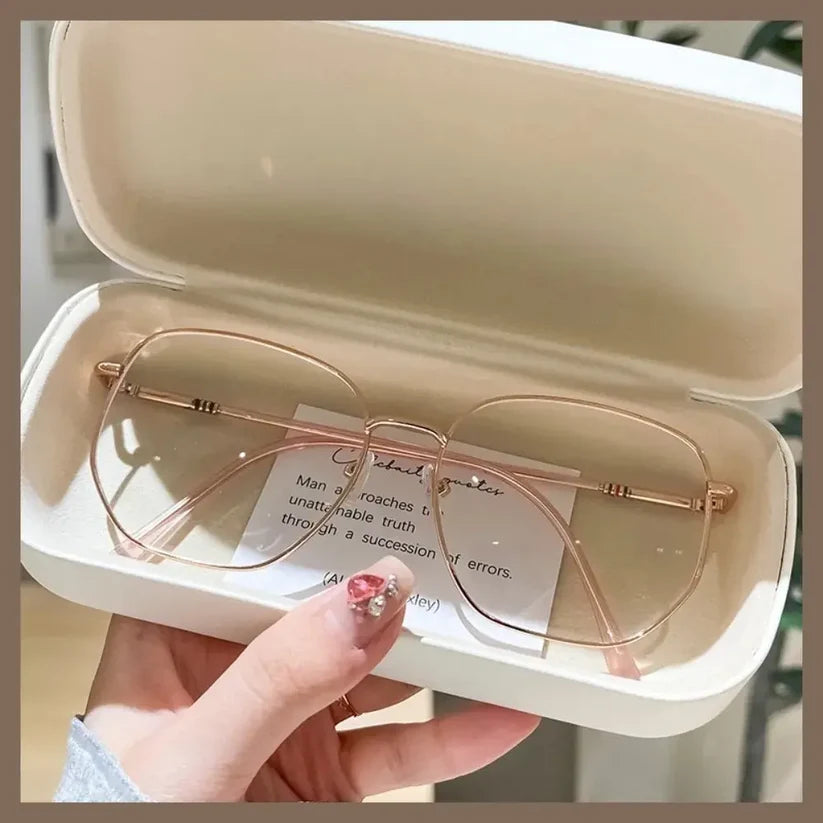 Oversized Anti-Radiation Geometric Glasses – Blue Light Blocking Metal Frame Eyeglasses | Kabayan Merkado UAE