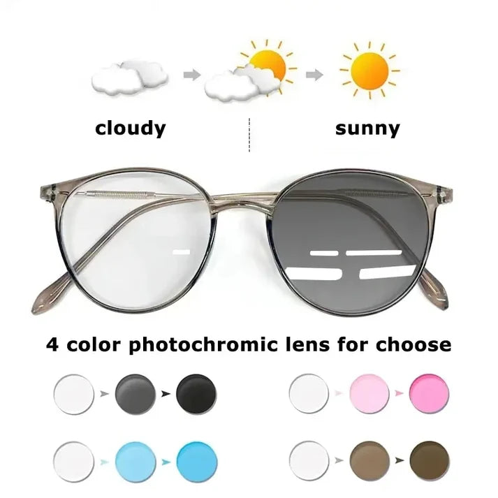 GU7 Round Photochromic Glasses UAE | 4-Color Transition Lenses