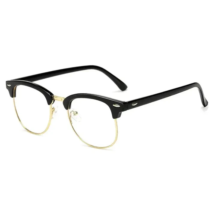 Classic Clubmaster Photochromic Glasses UAE 🇦🇪 | Black & Gold Half-Frame Transition Lens | Cash on Delivery Dubai Abu Dhabi 🚚