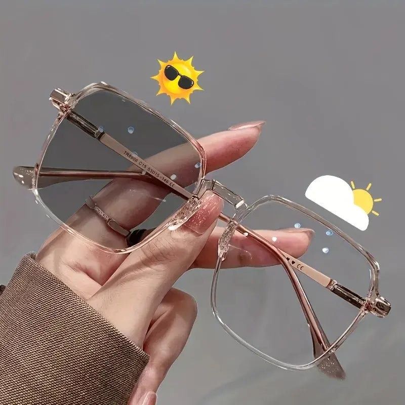 Photochromic Anti-Blue Light Glasses – UV Protection Square Frame Sunglasses for Men & Women | Transition Lens Eyewear UAE