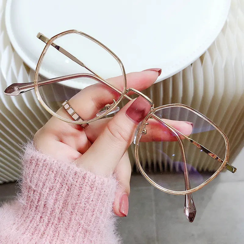 Geometric Metal Anti-Radiation Glasses | Blue Light Eyewear