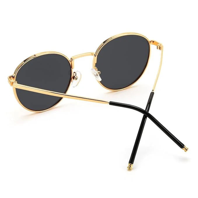 Retro Round Polarized Sunglasses | Gold Frame UV400 Eyewear