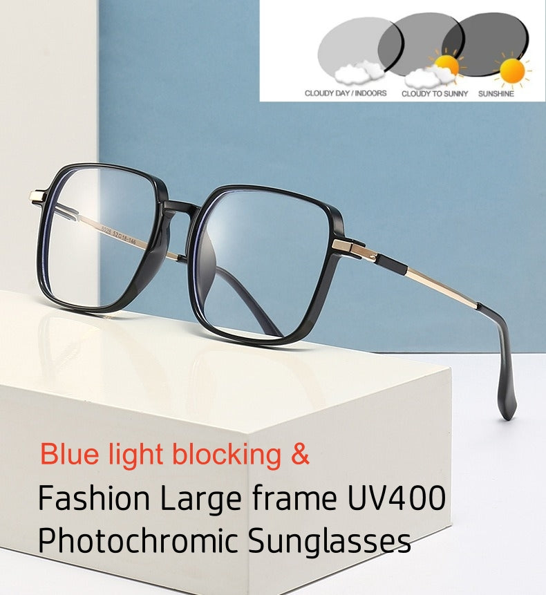 Oversized Square Photochromic Glasses UAE  . UV400 Transition Lens |