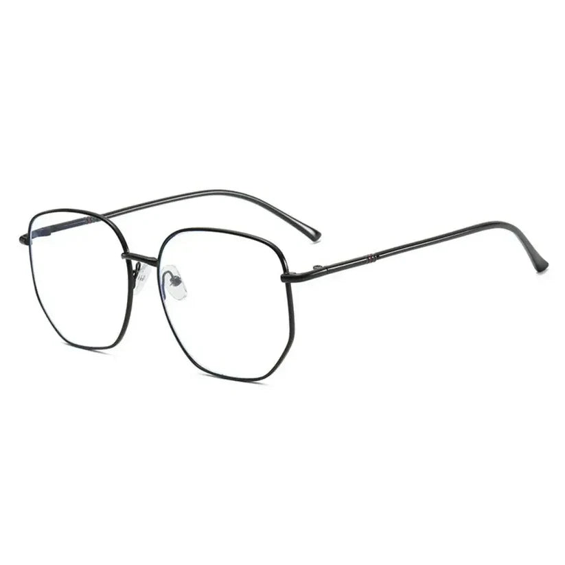 Oversized Anti-Radiation Geometric Glasses – Blue Light Blocking Metal Frame Eyeglasses | Kabayan Merkado UAE