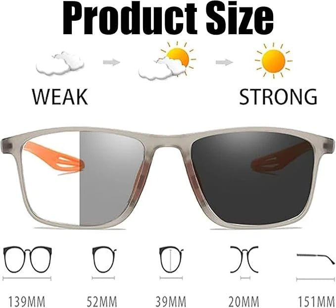 Photochromic Progressive Multifocal Reading Glasses – Transition Sun Lens Anti-Blue Light | Men's UAE
