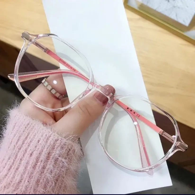 Anti-Radiation Round Glasses – Pink Blue Light Blocking Eyeglasses with Rose Gold Accents | Kabayan Merkado UAE
