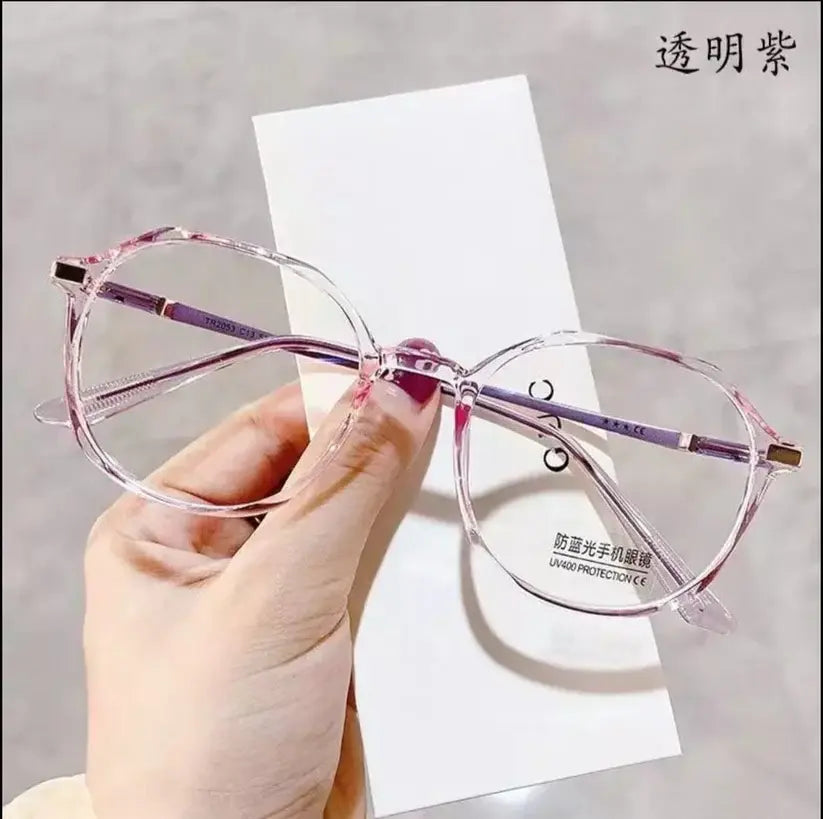 Anti-Radiation Round Glasses – Pink Blue Light Blocking Eyeglasses with Rose Gold Accents | Kabayan Merkado UAE