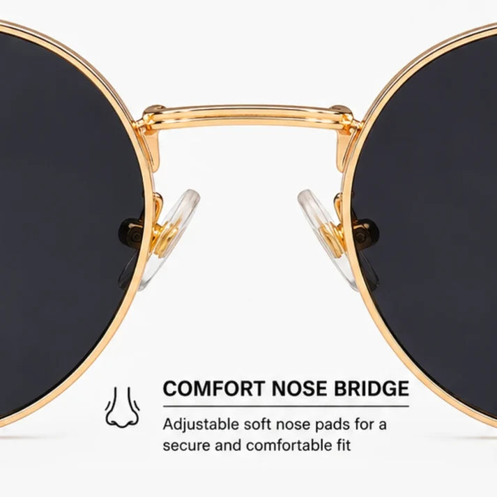 Retro Round Polarized Sunglasses | Gold Frame UV400 Eyewear