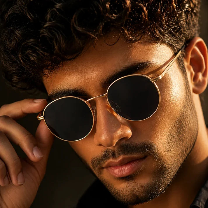 Retro Round Polarized Sunglasses | Gold Frame UV400 Eyewear