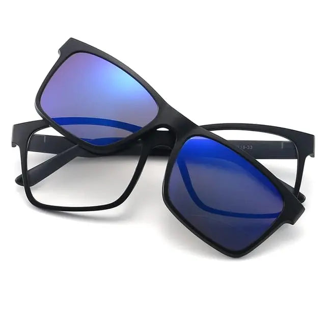 5-in-1 Magnetic Clip-On Sunglasses UAE 🇦🇪 | Polarized Interchangeable Lenses | Optical Frame + 5 Lens Sets | Cash on Delivery Dubai Abu Dhabi 🚚