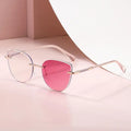 Frameless Cat Eye Photochromic Sunglasses UAE | Rimless Transition Lens – Rose Gold & Gold