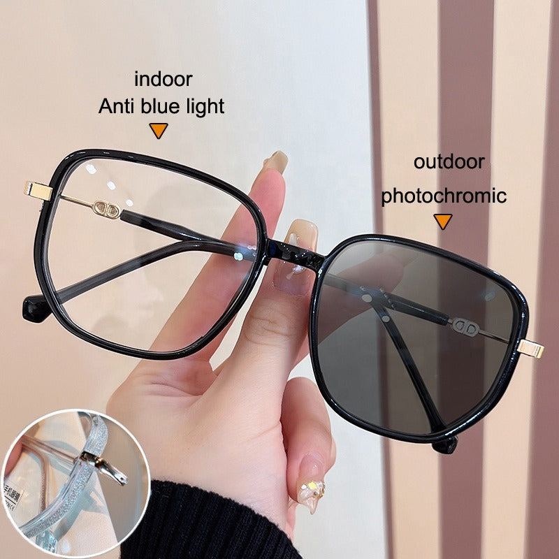Oversized Square Photochromic Glasses | Anti-Blue Light & UV