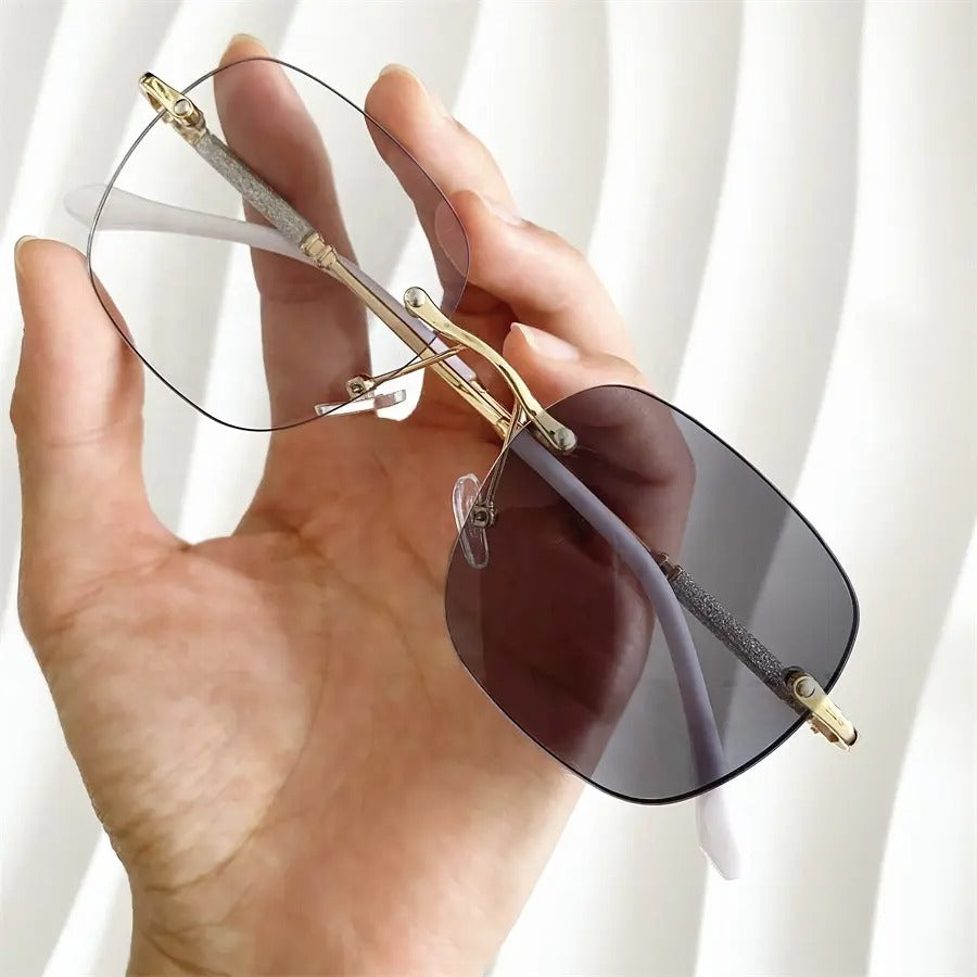Photochromic Rimless Glasses | Anti-Blue Light & UV400