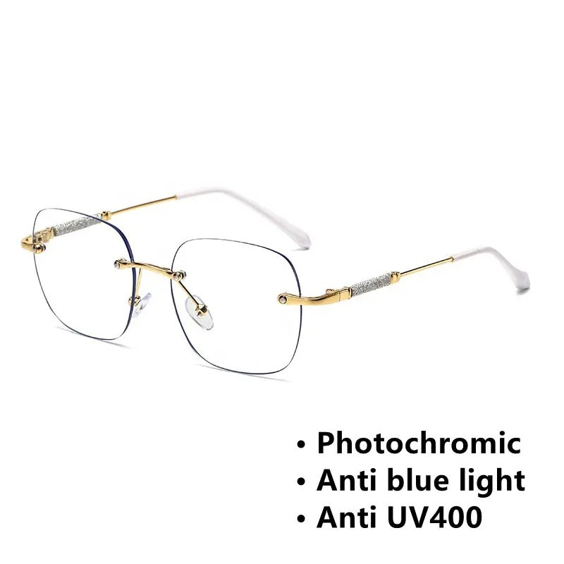 Photochromic Rimless Glasses | Anti-Blue Light & UV400