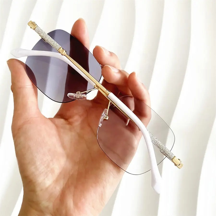 Photochromic Rimless Glasses | Anti-Blue Light & UV400
