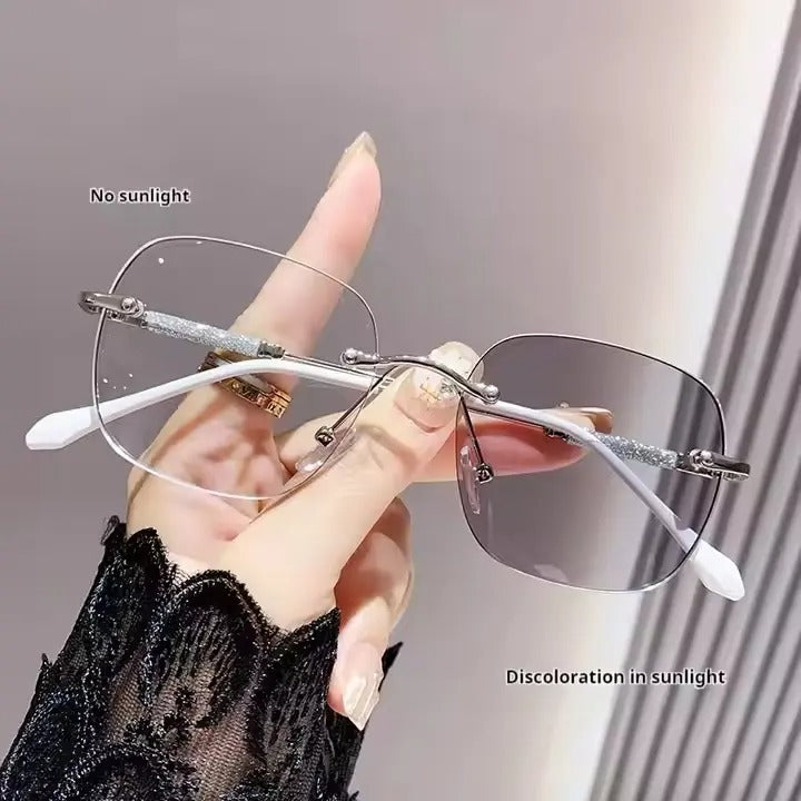 Photochromic Rimless Glasses | Anti-Blue Light & UV400