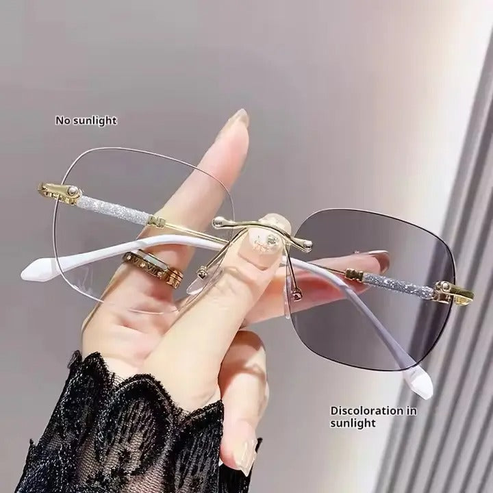 Photochromic Rimless Glasses | Anti-Blue Light & UV400