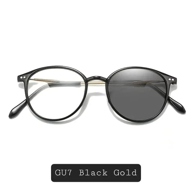 GU7 Round Photochromic Glasses UAE | 4-Color Transition Lenses