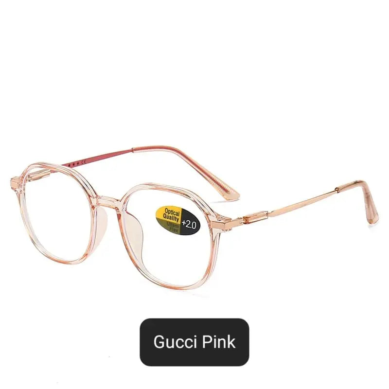 Round Geometric Reading Glasses | PC Metal Frame Unisex Eyewear