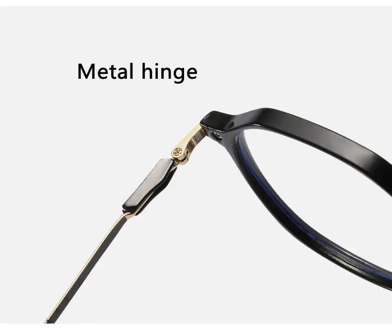 Round Geometric Reading Glasses – PC + Metal Frame, Unisex