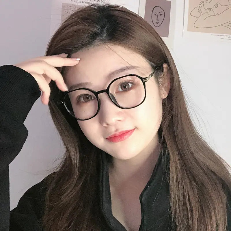 Round Geometric Reading Glasses – PC + Metal Frame, Unisex