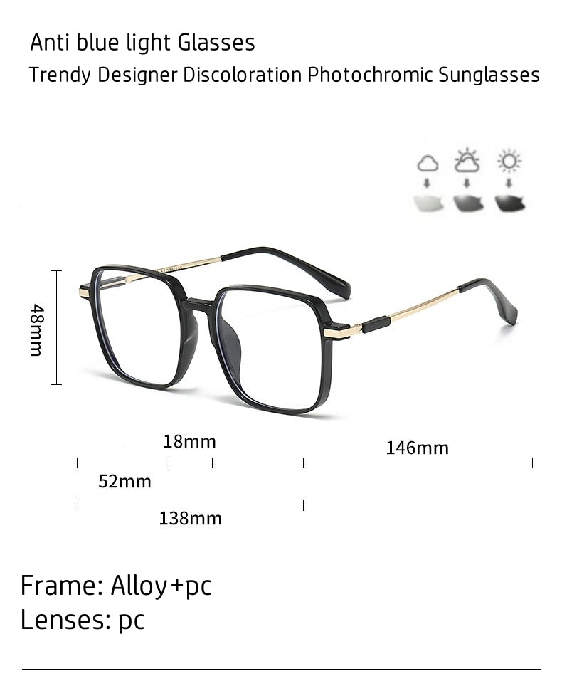 Oversized Square Photochromic Glasses UAE 🇦🇪 | Blue Light Blocking UV400 Transition Lens | 5 Colors | Cash on Delivery Dubai Abu Dhabi 🚚