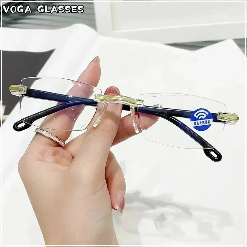 "Rimless Reading Glasses Unisex – Anti Blue Light | Free Delivery UAE"