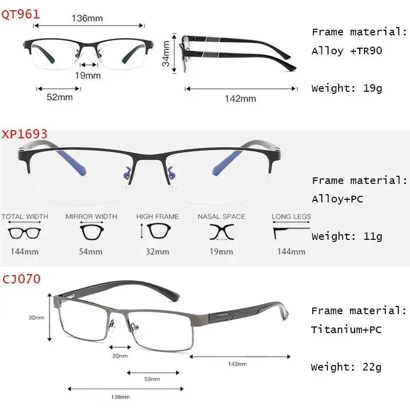 Half Rim Metal Reading Glasses – Business Executive Optical Frame | Unisex UAE