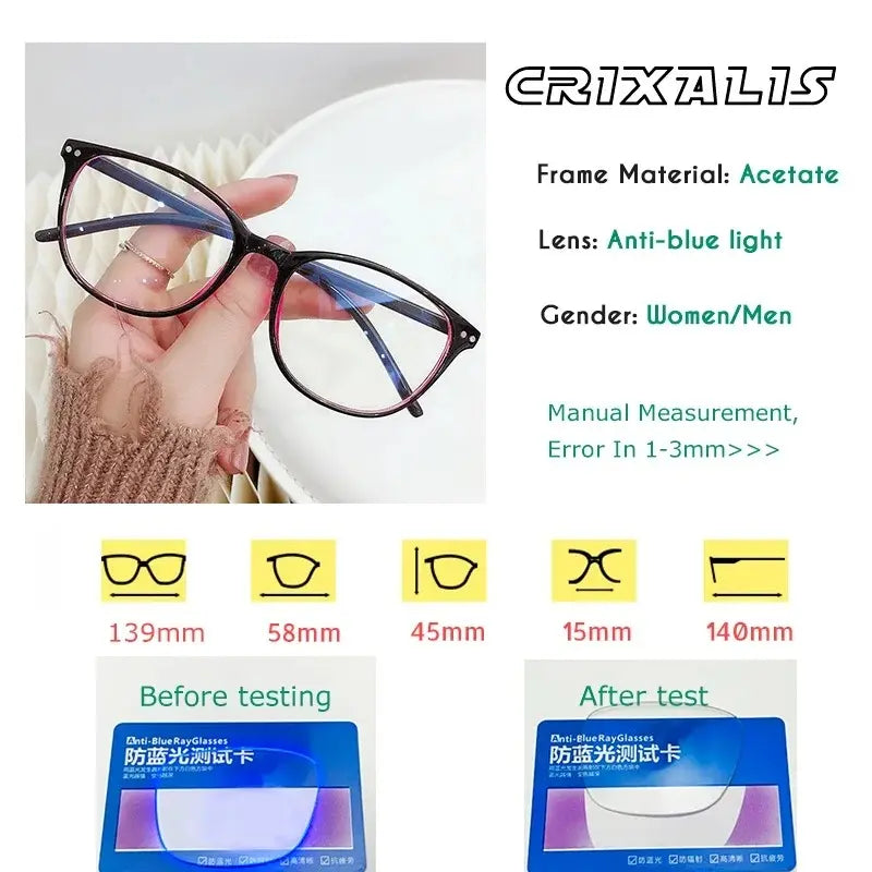 VistaCharm Cat-Eye Reading Glasses – Acetate Frame, Anti-Blue Light, Unisex