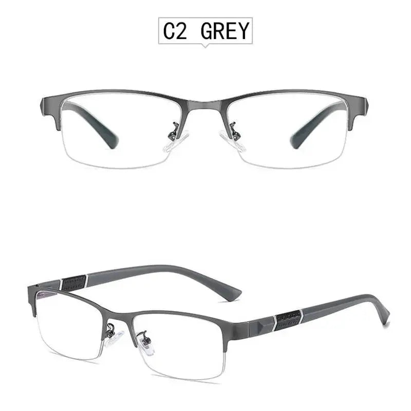 Half-Rim Metal Reading Glasses | Business Executive Optical Frame